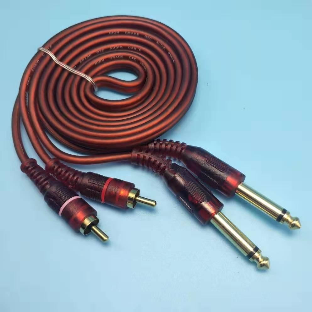 【1.5m/3m/5m/10m】Cáp Âm Thanh Mạ Vàng 2x6.35mm Sang 2 Rca Dài