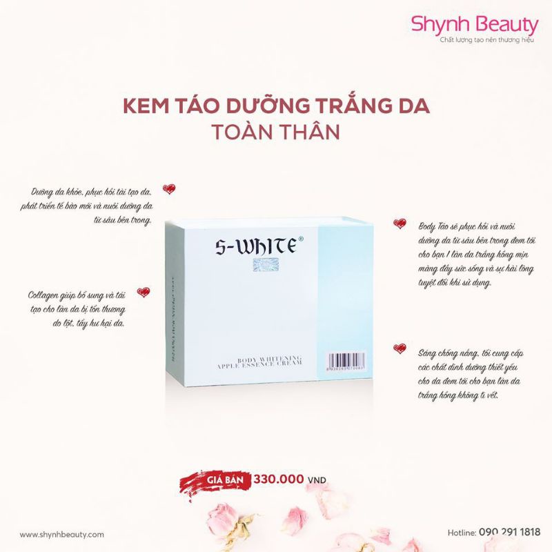 Kem body táo dưỡng mềm da Swhite