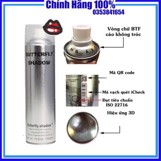gôm xịt tóc nam Butterfly Shadow keo xịt giữ nếp tóc Butterfly Shadow gôm xịt tóc nữ 320ml - 600ml, Mỹ phẩm tóc yến nhi