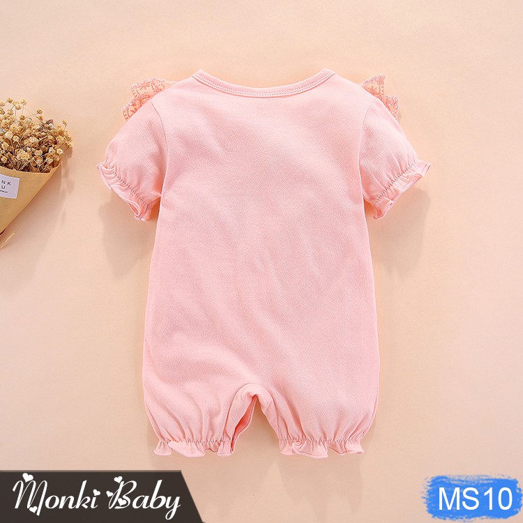 Body cộc tay cho bé gái sơ sinh, mẫu công chúa nhỏ siêu xinh, chất đẹp, size 0-12m | MS10