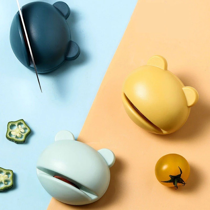 1 Đá Mài Dao Hình Chú Ếch Hoạt Hình Chống Trượt Chống Rơi Đa Năng Có Thể Tái Sử Dụng