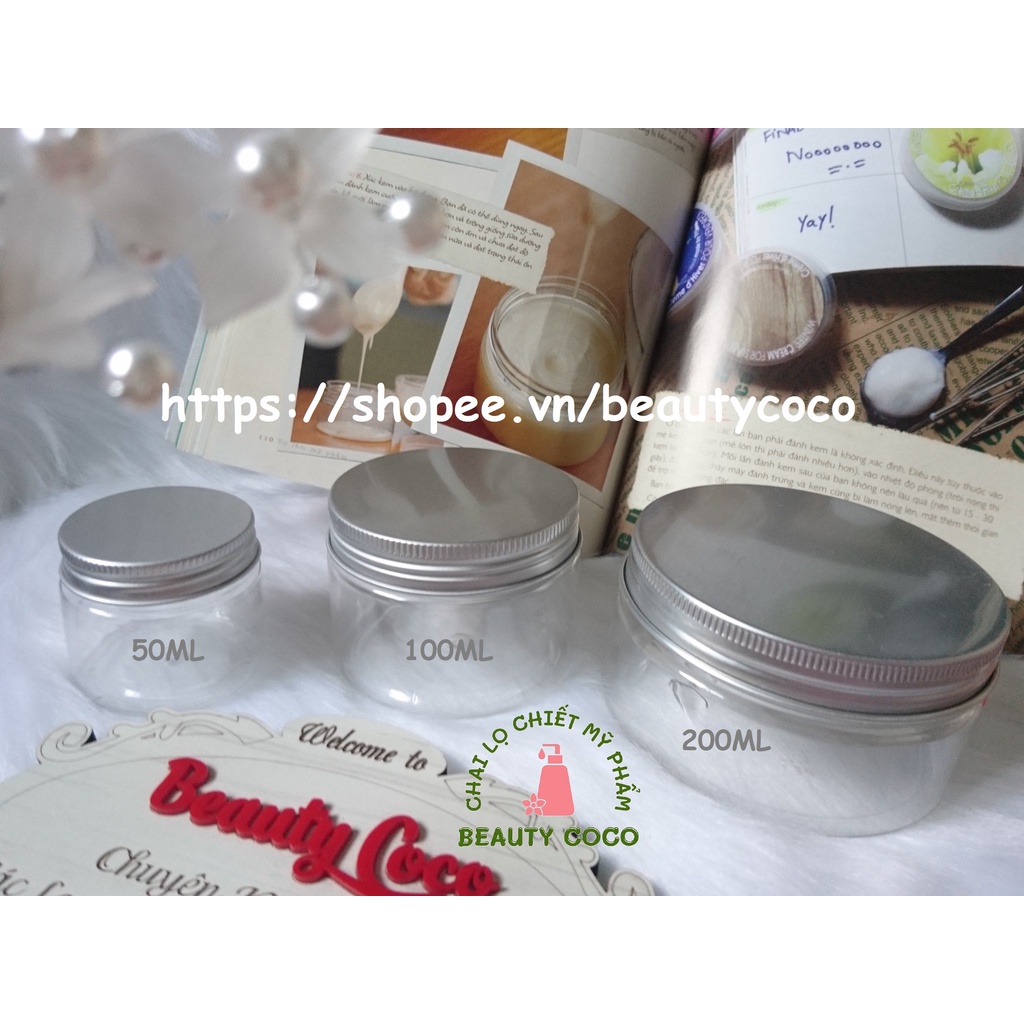 Hũ Nhựa Nắp Nhôm 100g Đựng Kem