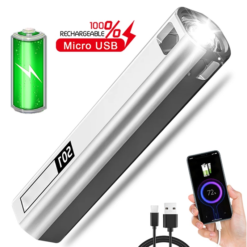 Đèn Pin Khẩn Cấp Cầm Tay 3 Chế Độ Chống Thấm Nước Cổng Sạc USB Chất Lượng Cao