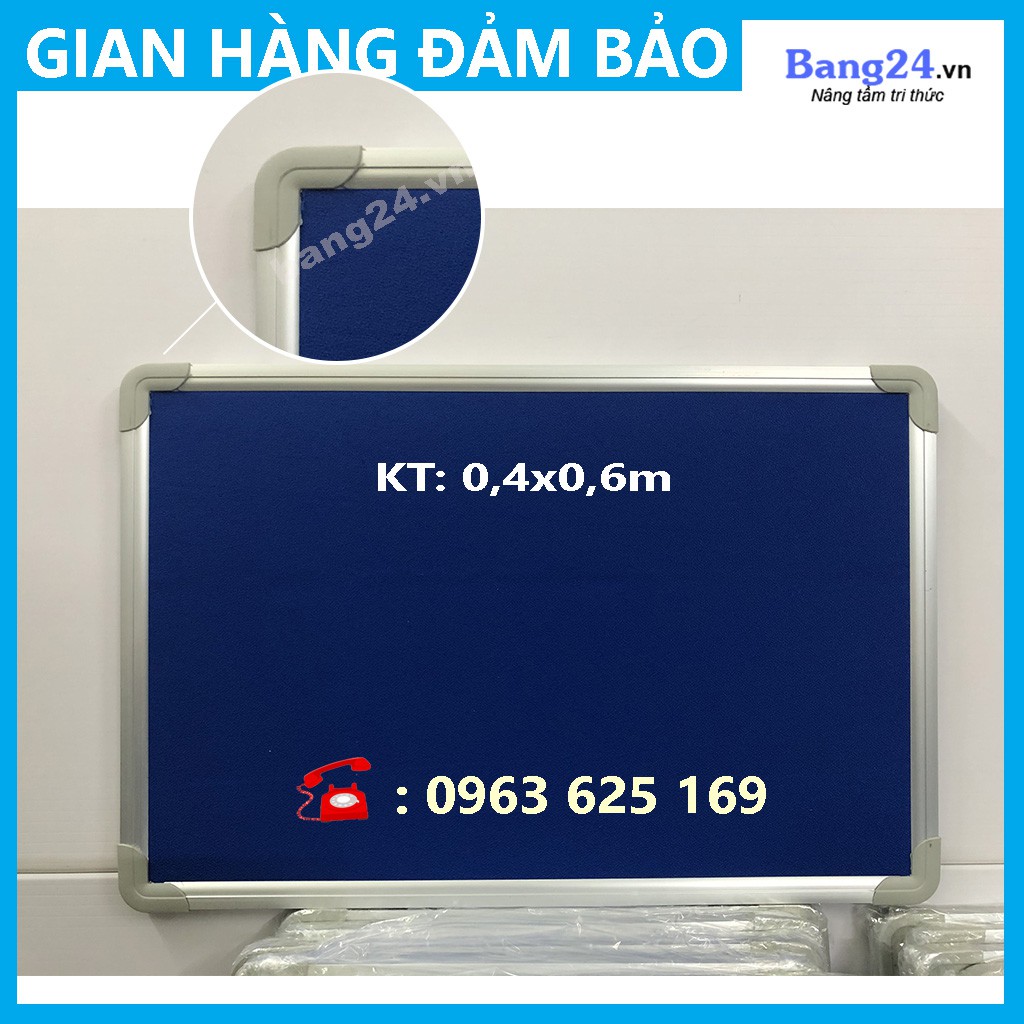 Bảng Ghim Nỉ; KT: 0,4x0,6m (Tặng 01 hộp đinh ghim ngũ sắc)