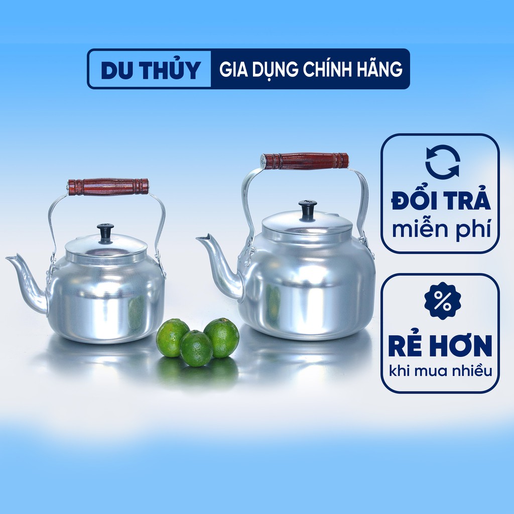 Ấm nhôm đun nước, nấu sắc thuốc Tân Đức Thành, dung tích 1.5l -  5l, nhôm dày an toàn sức khỏe của gia dụng Du Thủy