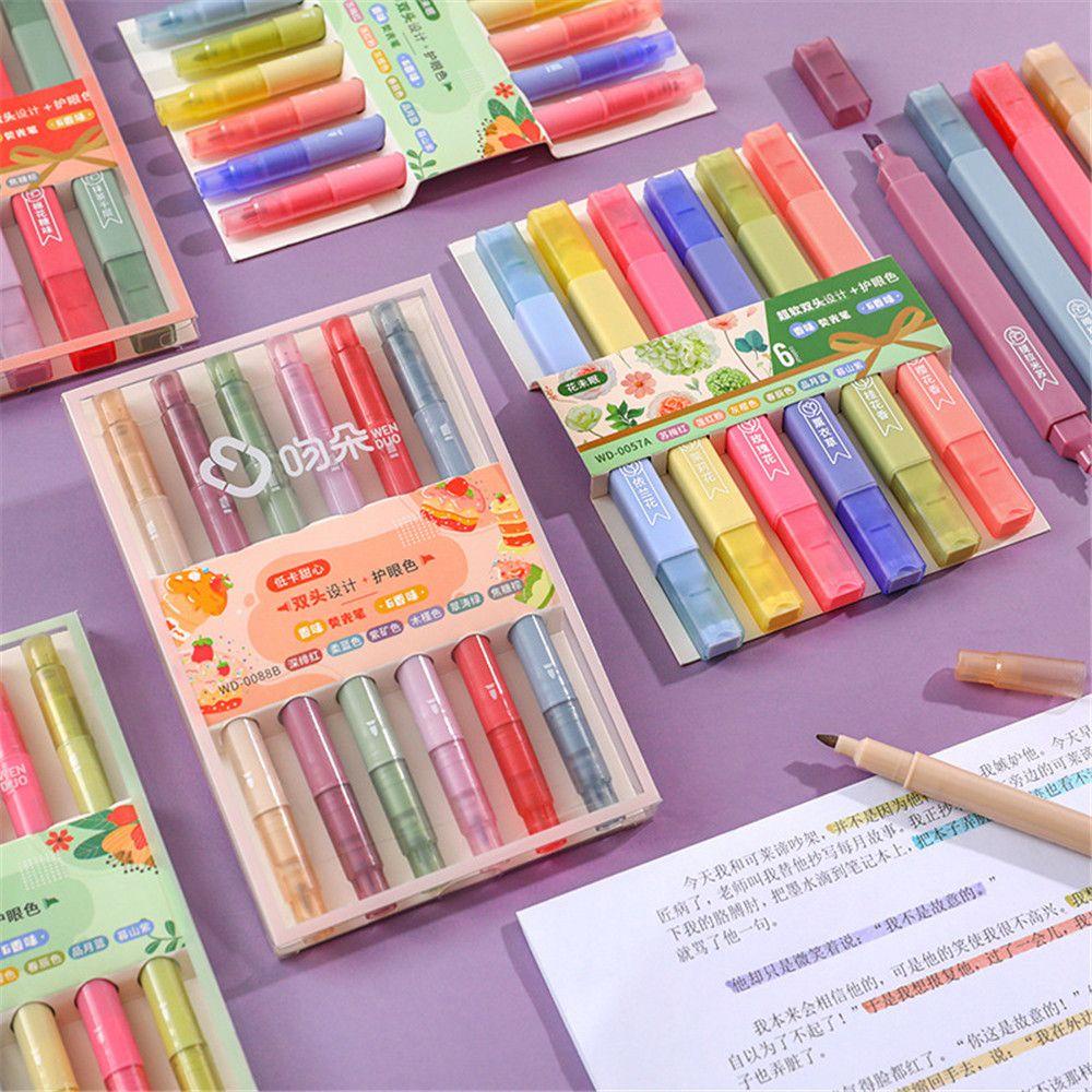 Bộ 2 Hộp Bút Đánh Dấu Hai Đầu Màu Cầu Vồng Bảo Vệ Mắt