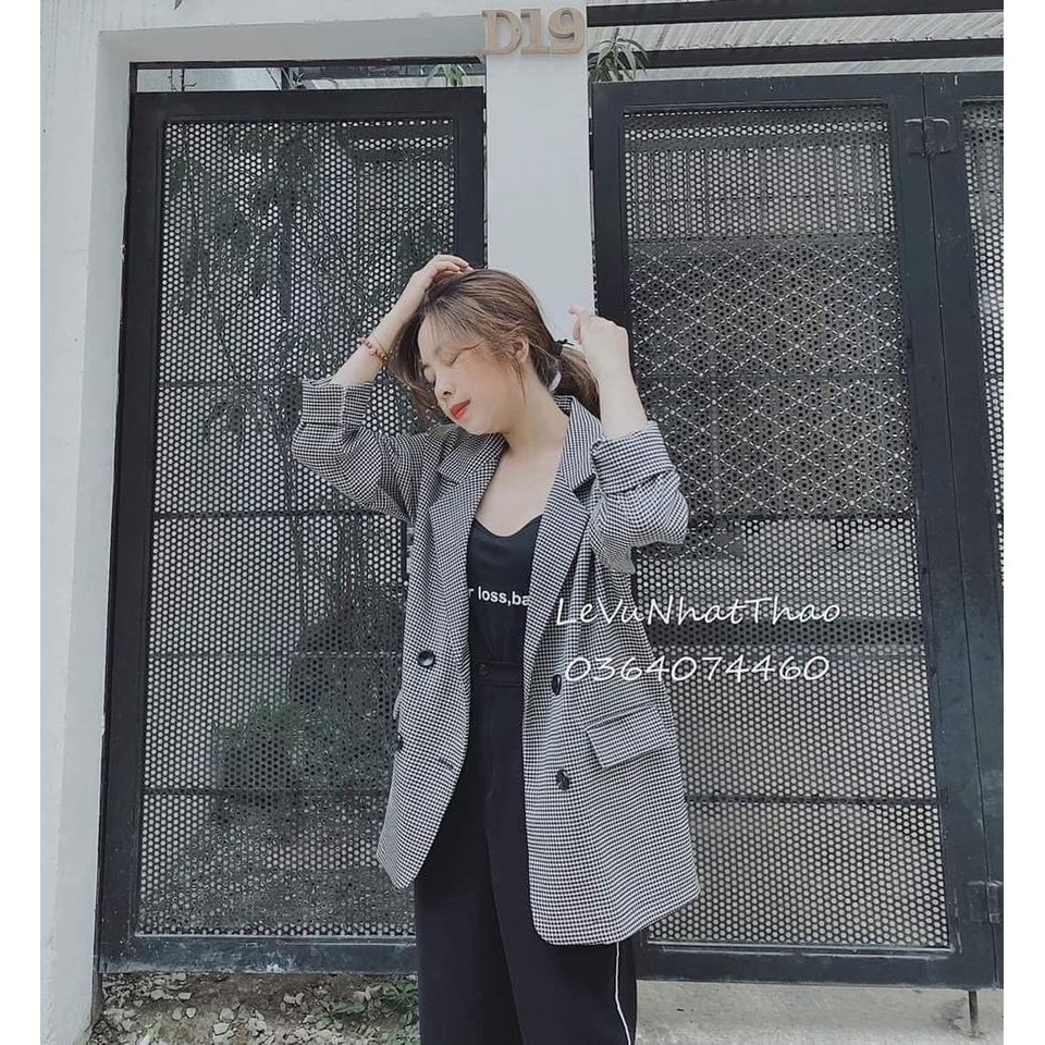 áo vest kẻ caro