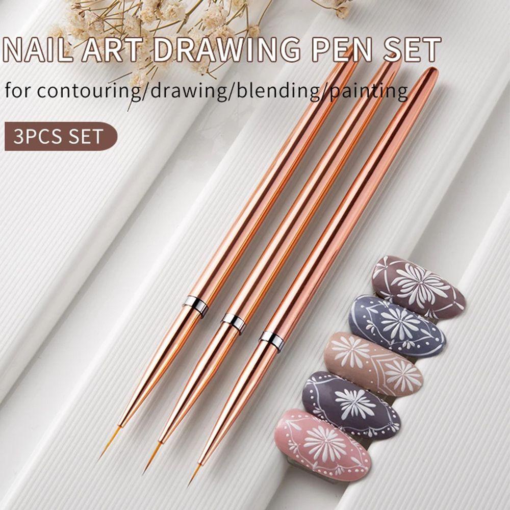 Set 3 Cây Bút Vẽ Trang Trí Móng Nghệ Thuật|Cọ Vẽ Trang Trí Móng Tay Nghệ Thuật