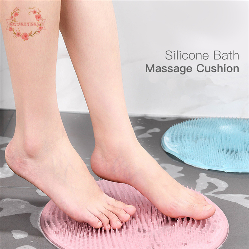 SR|31cm Round Silicone Bath Massage Brush Cushion Clean Feet Dead Skin Artifact Cushion Shower Anti-cellulite