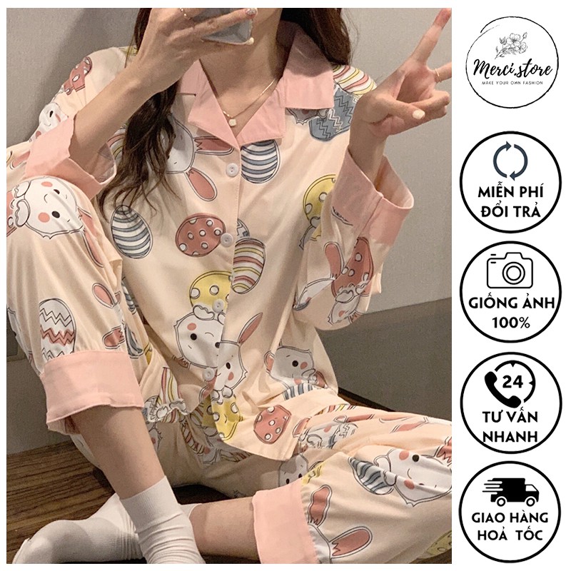 Bộ ngủ, đồ mặc ở nhà mùa thu đông Hàng Quảng Châu chất mịn đẹp | BigBuy360 - bigbuy360.vn