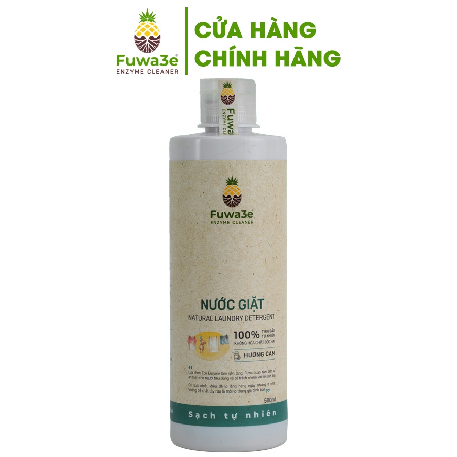 Nước giặt hữu cơ Fuwa3e organic sinh học 500ml giặt quần áo đồ lót, an toàn cho em bé