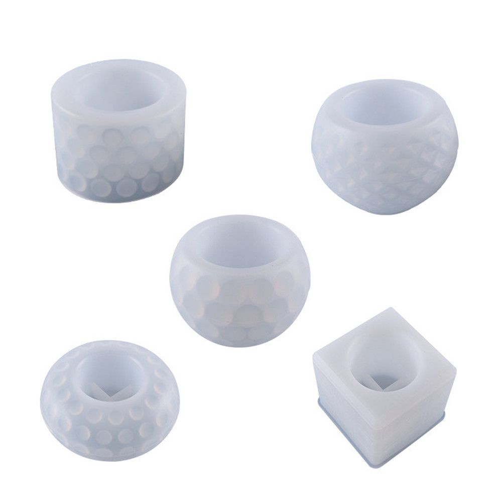 Khuôn silicone làm giá đỡ nến bằng resin epoxy hình chậu hoa sen đá anh đào trang trí nhà cửa
