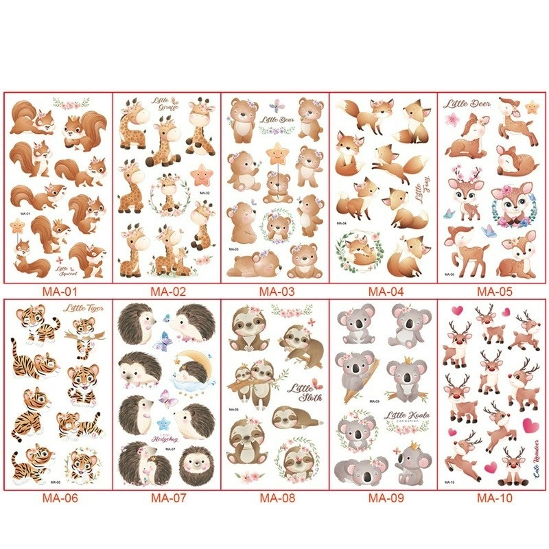 1 Set Miếng Dán Hình Xăm Tạm Thời Họa Tiết Khủng Long Hoạt Hình Nhiều Màu Chống Thấm Nước