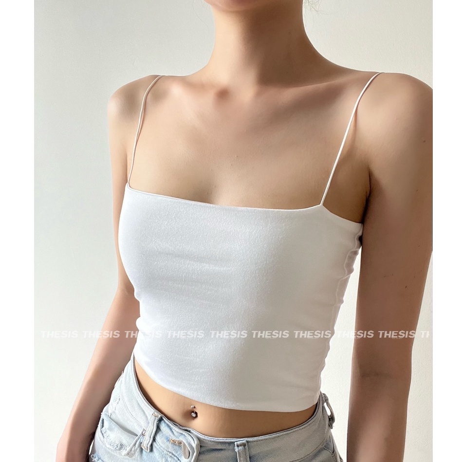ÁO HAI DÂY BASIC DÁNG NGẮN - Áo Croptop không viền THESIS