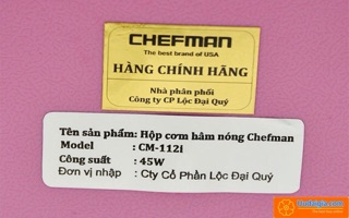 Hộp  cơm hâm nóng inox Chefman