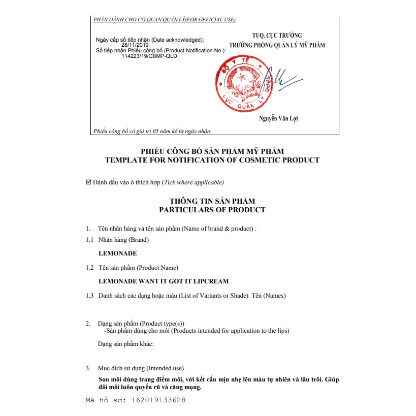 Son Kem Lì Nhẹ Môi Lemonade Want It Got It Lipcream 5g