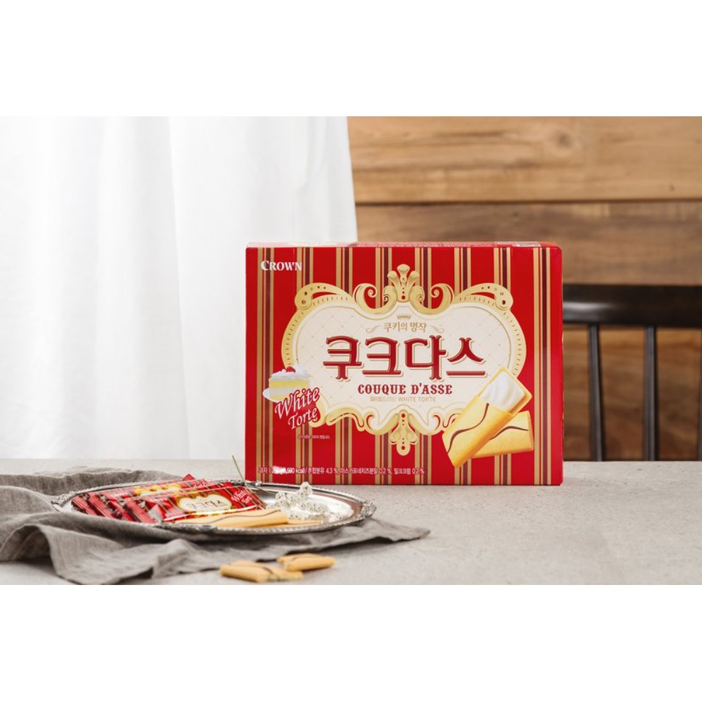 [CROWN] BÁNH QUY DAI NHÂN PHÔ MAI 126G - [크라운] 쿠크다스 화이트 토르테 126G