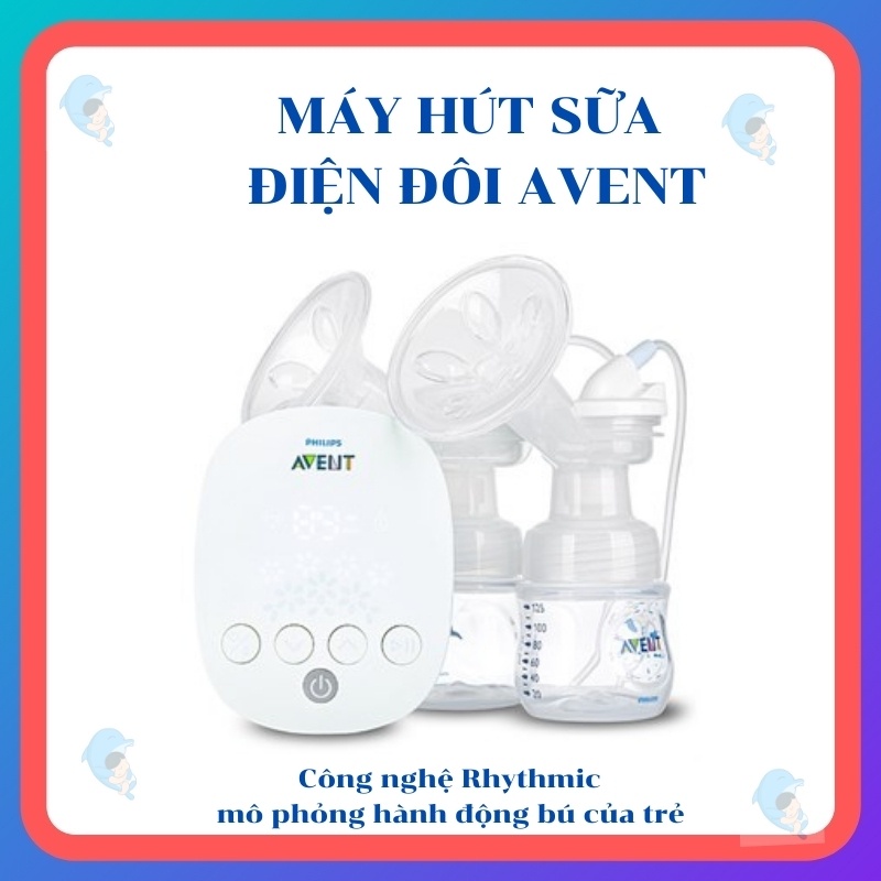 Máy hút sữa Avent hoa tuyết điện đôi SCF303/01 không BPA giúp mẹ hút sữa hiệu quả hơn