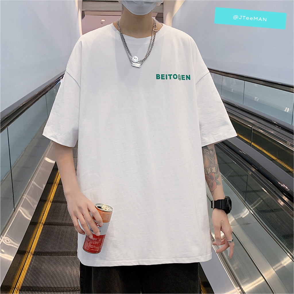 Áo thun Unisex tay lỡ form rộng in chữ X BEITOAEN, áo phông Unisex phong cách cá tính vải cotton JTeeMan JT24