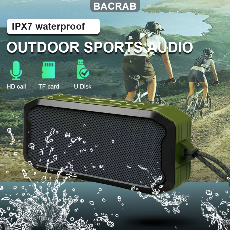 Loa Bluetooth 5.0 cộng hưởng âm nổi ngoài trời chống nước IPX7 thời lượng pin siêu khủng