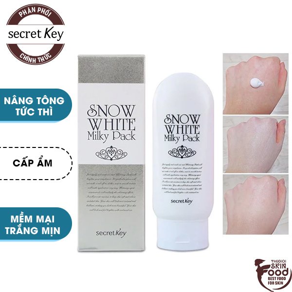 [Mã SKAMCLU9 giảm 10% đơn 100K] Kem Tắm Trắng Da Secret Key Snow White Milky Pack 200ml