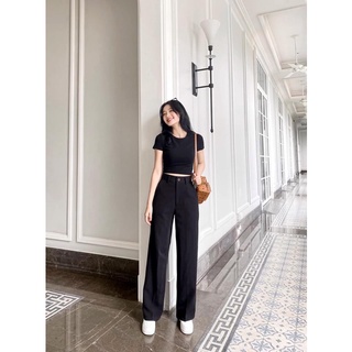Áo Thun Nữ Basic Top Tay Ngắn Cổ Tròn