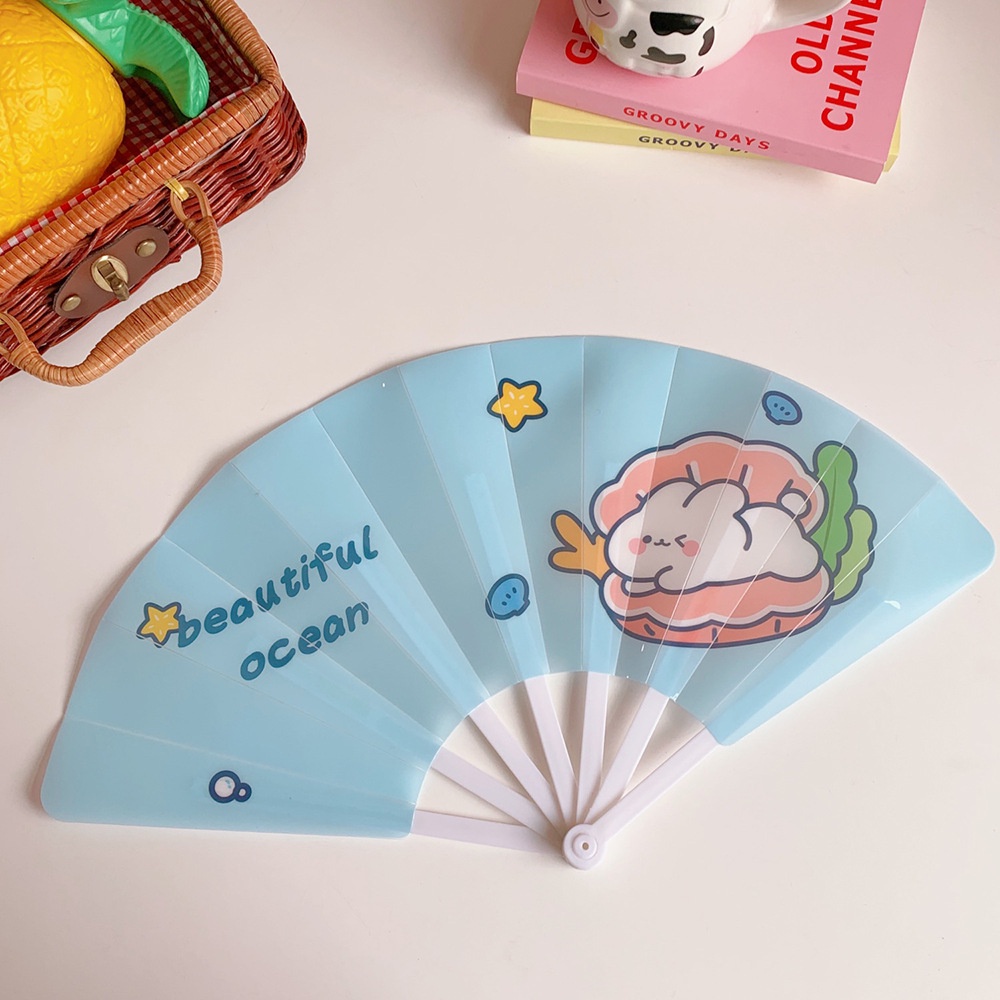 Quạt Xếp Cầm Tay Hoạt Hình Nhỏ Gọn Dễ Thương
