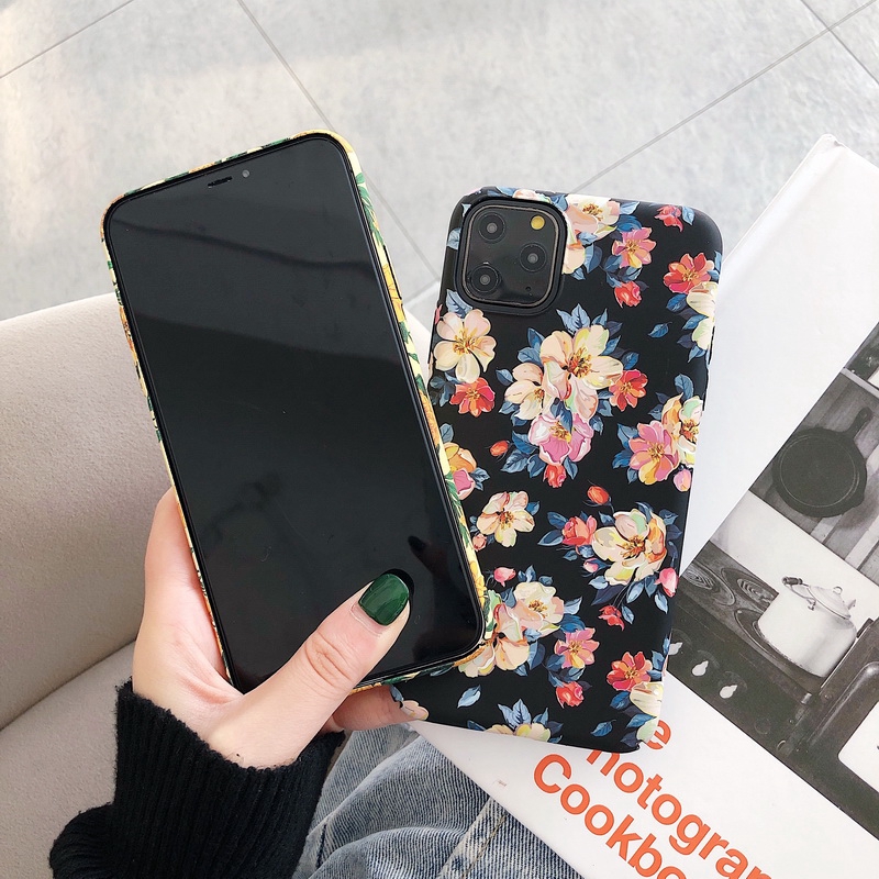 Ốp Điện Thoại Cứng Và Nhám Họa Tiết Hoa Dạ Quang Cho iPhone 14 13 12 11 Pro Max Plus