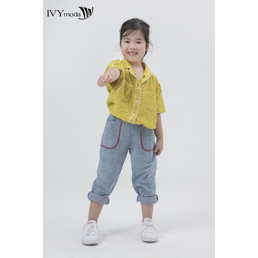 Quần bò cạp chun bé gái IVY moda MS 25G0718