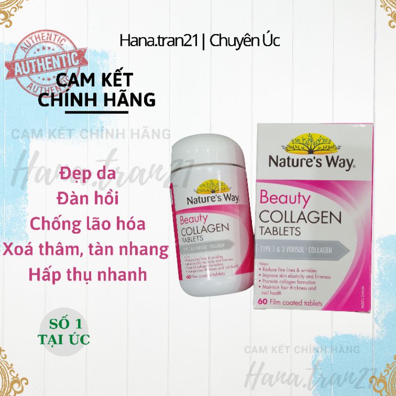 Viên đẹp da Beauty collagen  Nature's way 60 viên