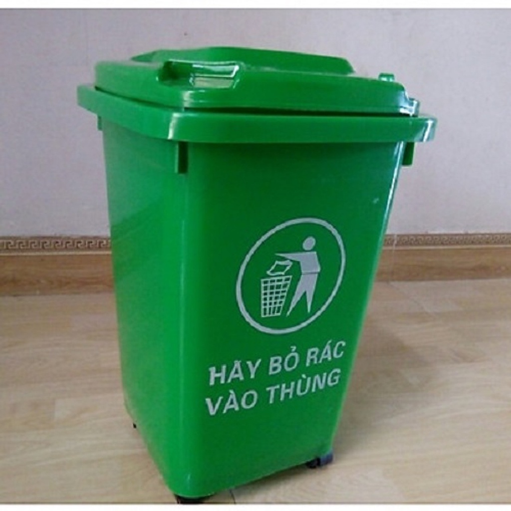 Thùng rác công nghiệp 60l nhựa songlong có bánh xe