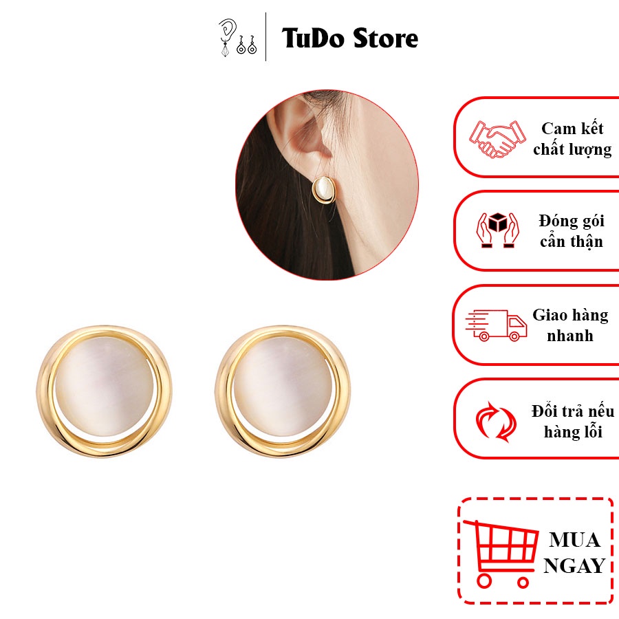 Khuyên tai, bông tai nữ Hàn quốc mạ bạc 925 đính đa thời trang sành điệu HT7