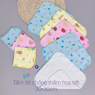 Set 10 Tấm lót chống thấm Họa tiết 2 lớp cotton cho bé yêu