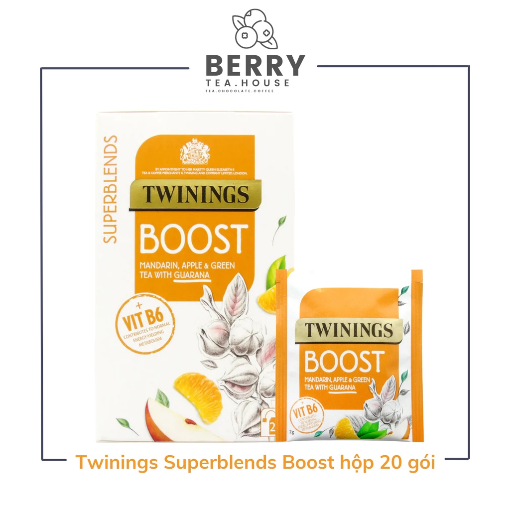 Trà thảo mộc Twinings Superblends Boost + Vitamin B6 hộp 20 gói