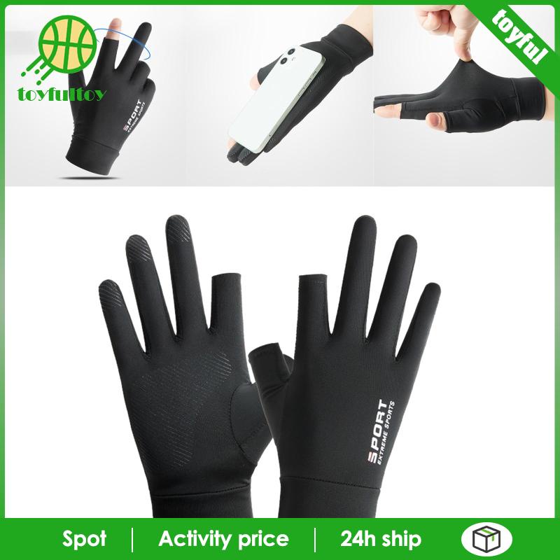 Găng Tay Chống Nắng Chống Trượt Bằng Lụa Lạnh Thời Trang Mùa Hè Cho Nam