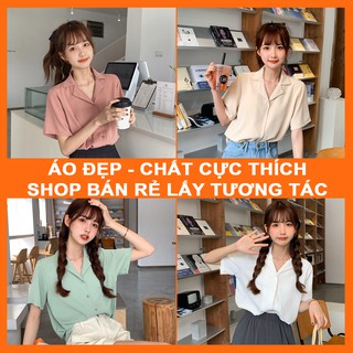Áo sơ mi kiểu nữ cổ vest tay ngắn Madela, Áo sơ mi công sở kiểu nữ phong cách Hàn Quốc trẻ trung