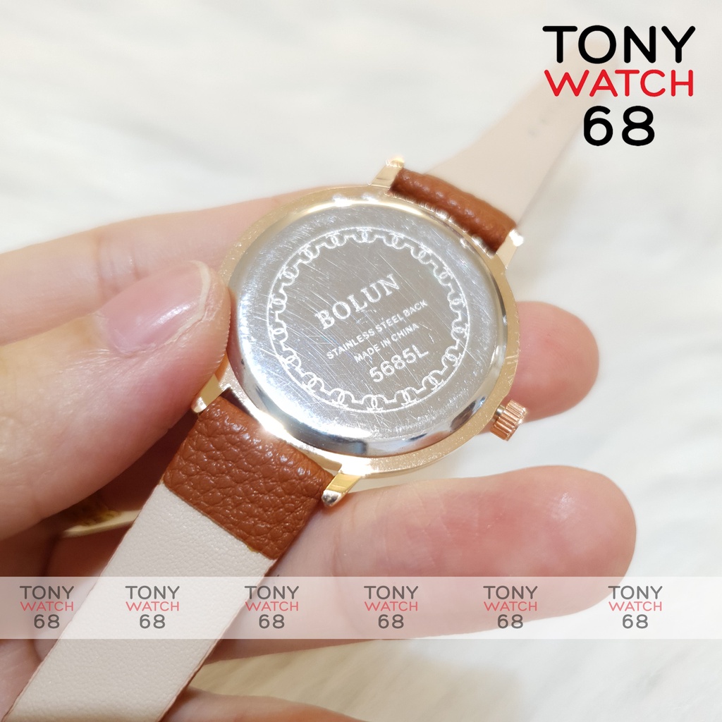 Đồng hồ nữ Bolun dây da kim to mặt kính cánh hoa chính hãng Tony Watch | WebRaoVat - webraovat.net.vn