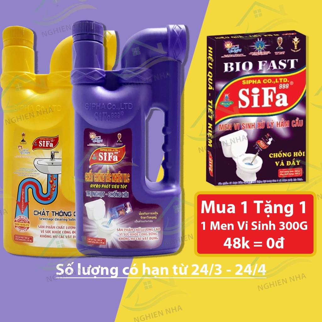 Thông tắc bồn cầu ống nước khử mùi toilet thông cống nhanh chóng diệt khuẩn SiFa 1400g/1600g nước thông cống NGHIỆN NHÀ