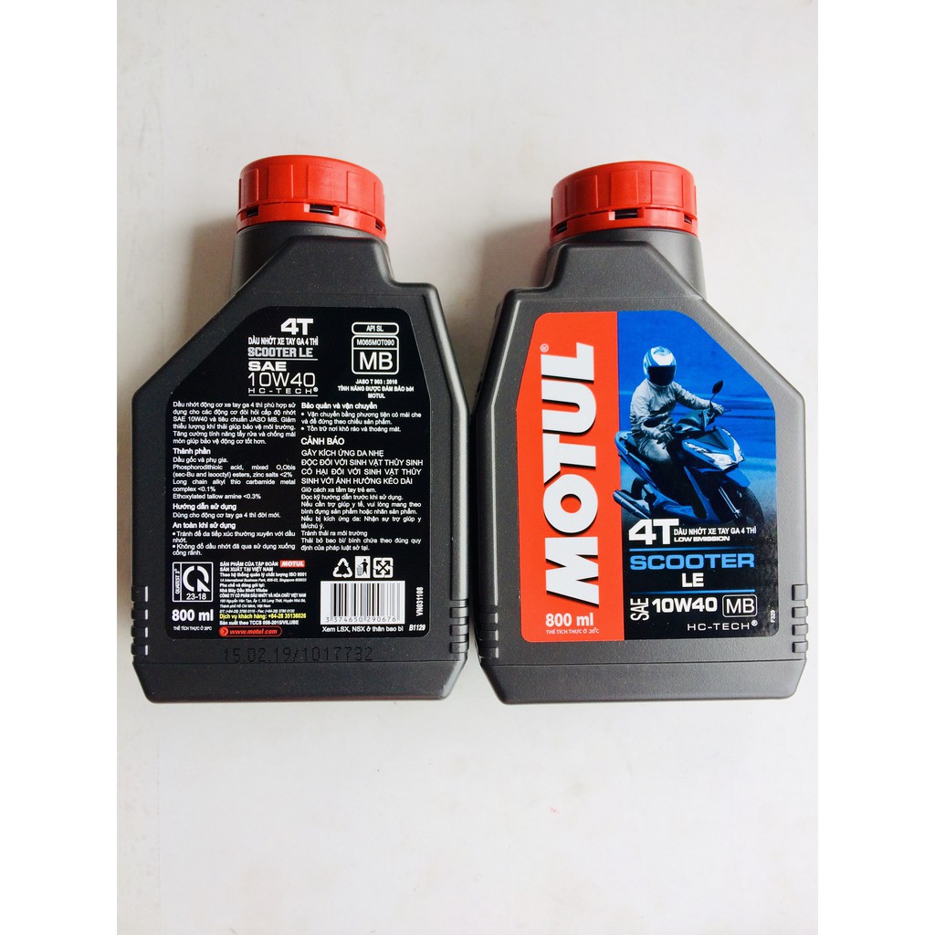 Nhớt xe tay ga Motul Scooter LE 4T 10W40 1 Lít - Tặng phễu thay nhớt