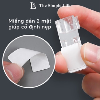 Nẹp cố định dây điện dán tường, kẹp giữ cáp sạc, nẹp giữ dây điện dán tường siêu dính, chống rối