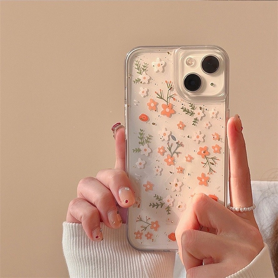 Ốp Điện Thoại Silicon Mềm Trong Suốt In Họa Tiết Hoa Chống Sốc Cho iPhone 14 13 12 11 Pro Max X Xr Xs Max SE 8 7 6 6s Plus