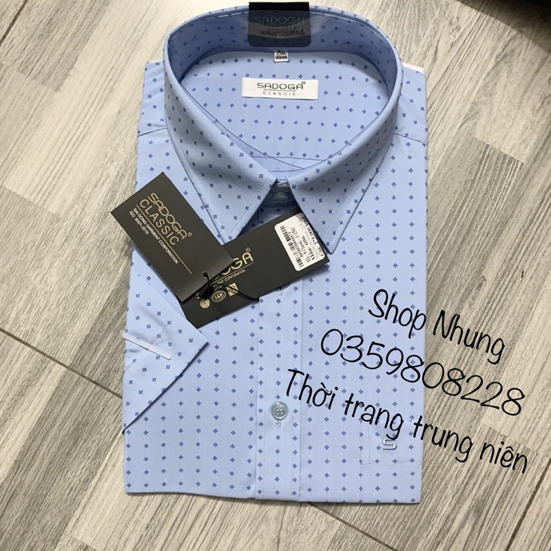 áo sơ mi cộc tay nam trung niên cho bố hàng Sadoga chất đẹp