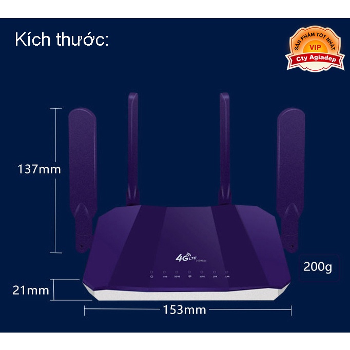 Router wifi có khe lắp SIM phát sóng 4G 3G cấp internet mọi nơi B818