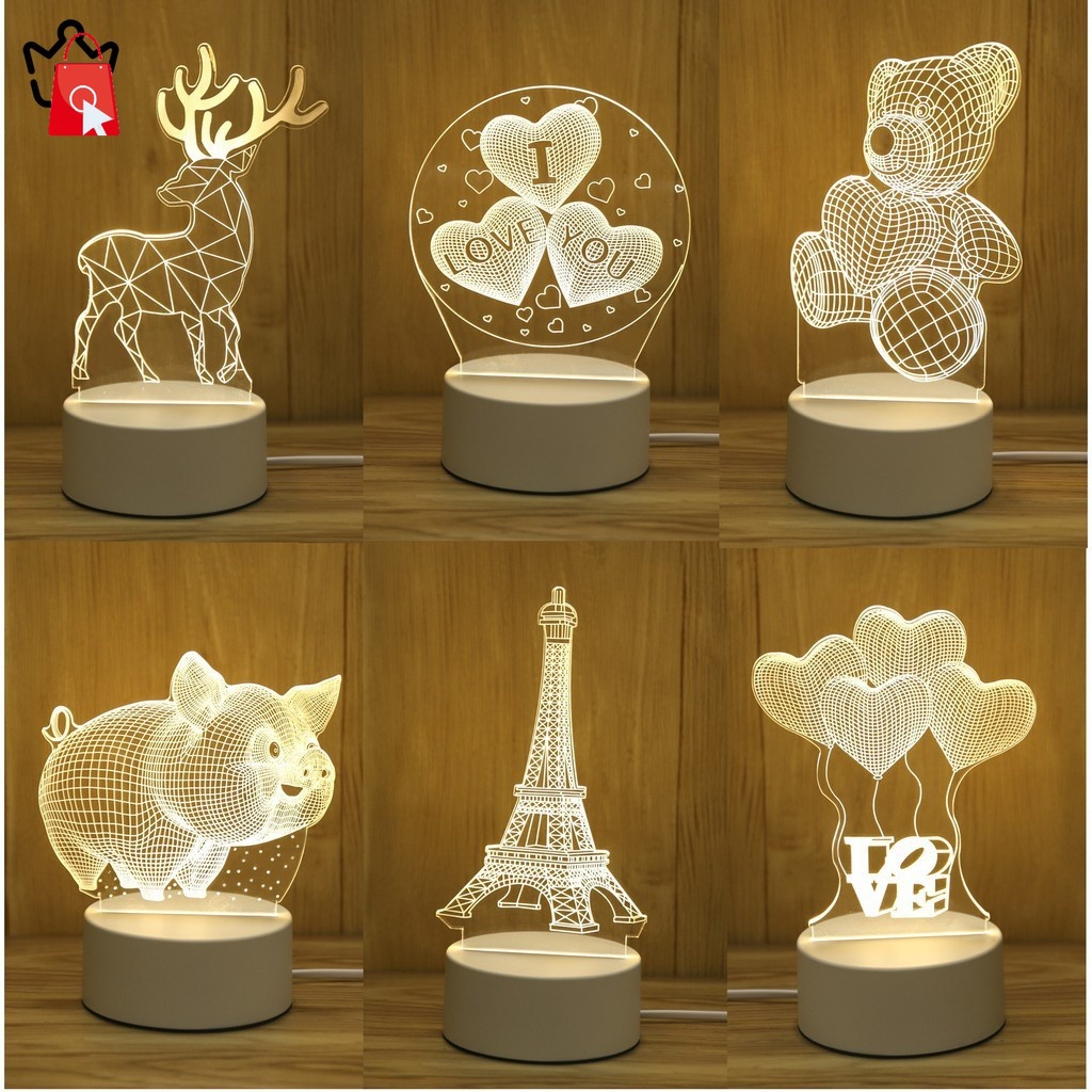 Đèn LED 3D JP6 để bàn tiện lợi JP1