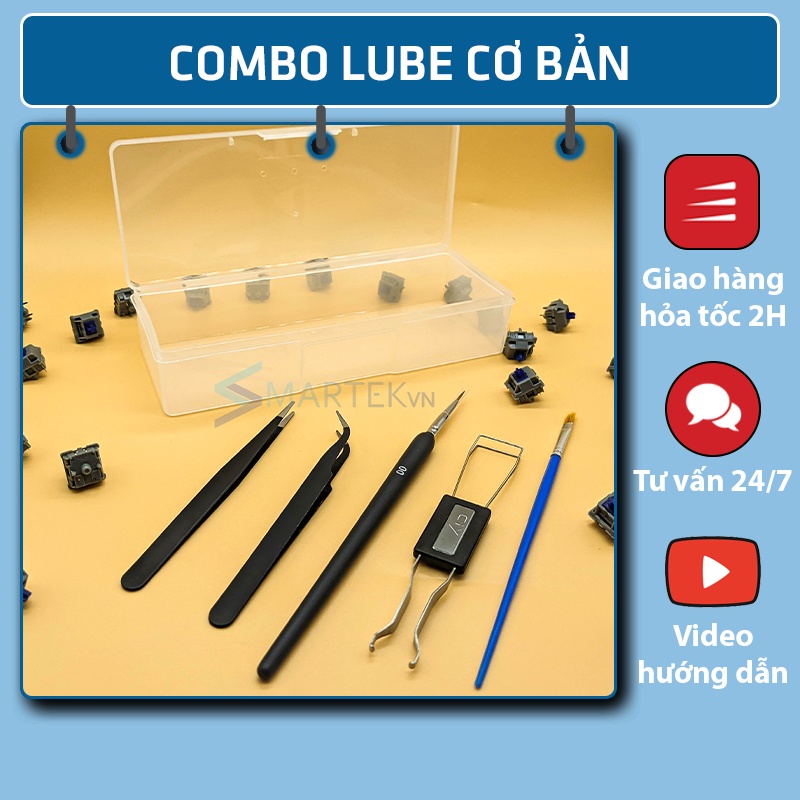 [Tặng Hộp Đựng] Bộ dụng cụ lube switch phím cơ | Kit Lube | Lube Tools - Set dụng cụ cơ bản, nâng cao - Full Option