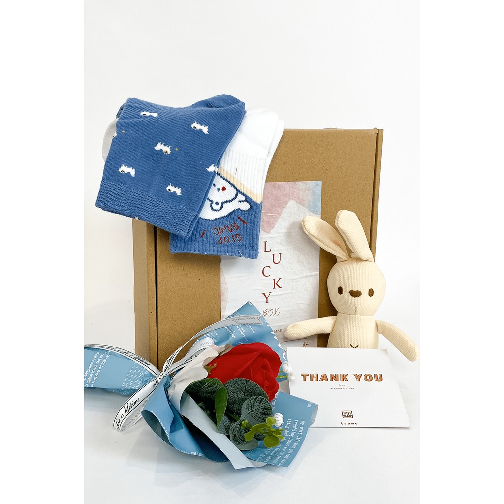 Quà tặng người yêu Lucky Box Teamo (Màu Blue) - Bộ 4 món quà tặng may mắn - Tặng kèm bộ ảnh Memories of Love | BigBuy360 - bigbuy360.vn