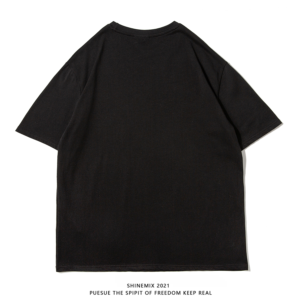 【2 Colors】S-3XL Oversized Tshirt Couple Shirts Casual Loose Tshirt Korean Tops Loose Clothes Men's Summer Harajuku Short-sleeved Tide Brand Hong Kong Style T-shirt Ins Trendy Half-sleeved Simple T-shirt