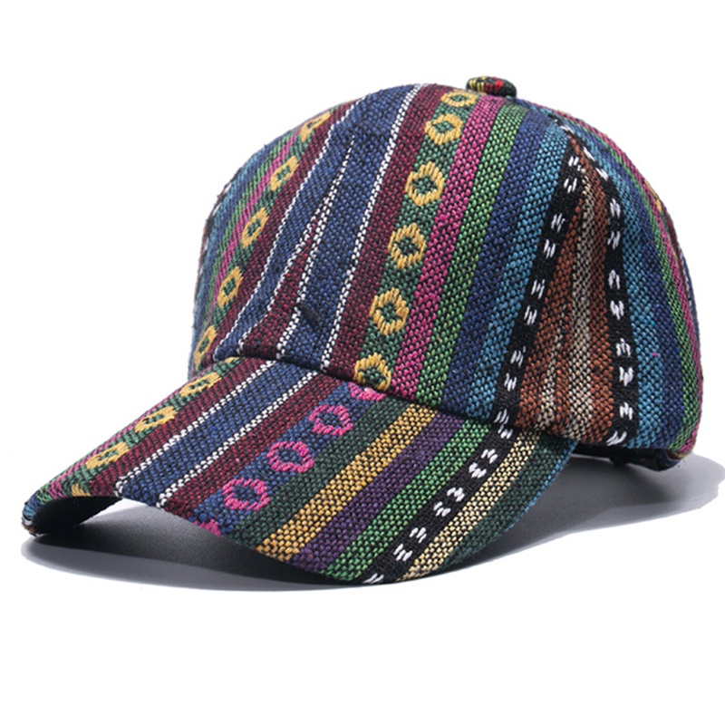 Mũ Lưỡi Trai Họa Tiết Hình Học Kẻ Sọc Phong Cách Boho Cổ Điển Thời Trang