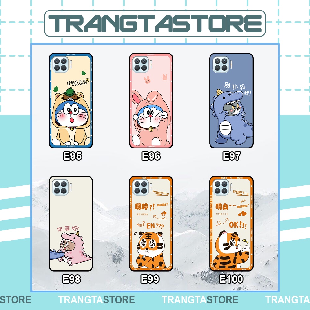 Ốp Oppo A73 / A93 in hình cặp đôi doremon, hổ, khủng long dễ thương