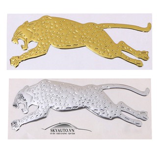 Sticker Con báo 3D dũng mãnh trang trí xe hơi